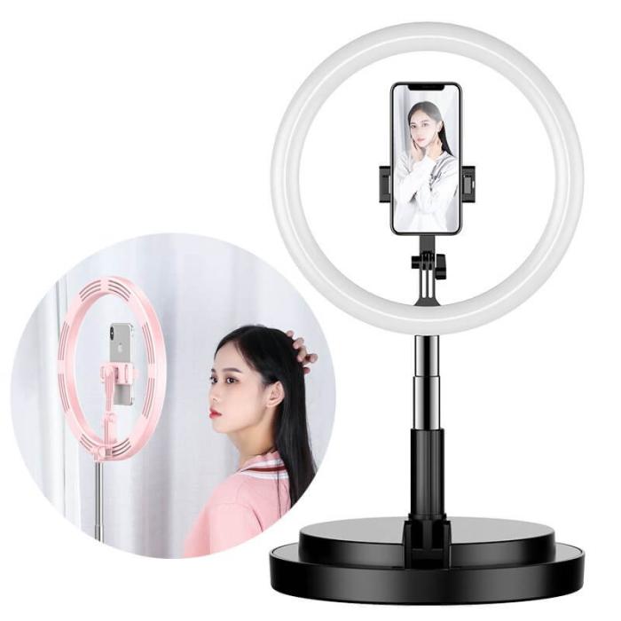 UTGATT4 - LED selfie ring ljus flash 52 170 cm tripod telefonhållare Svart