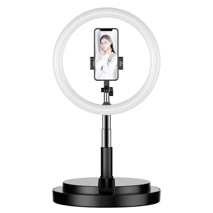UTGATT4 - LED selfie ring ljus flash 52 170 cm tripod telefonhållare Svart