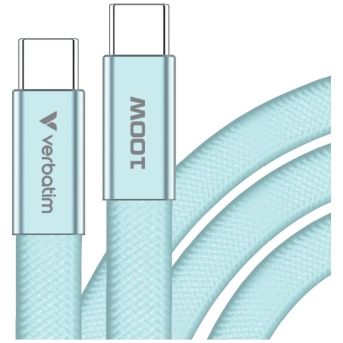 Verbatim - Verbatim USB-C Till USB-C Kabel 100W Soft Touch 1.2m - Blå
