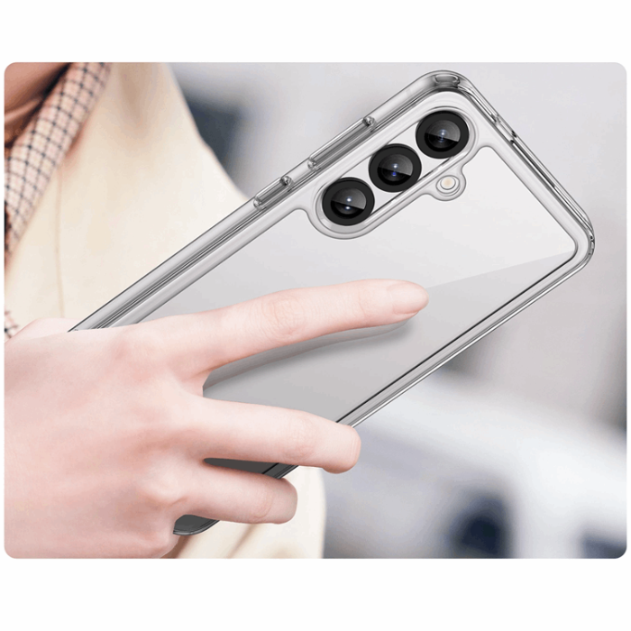 OEM - Galaxy S25 Mobilskal Outer Space med Ram - Transparent