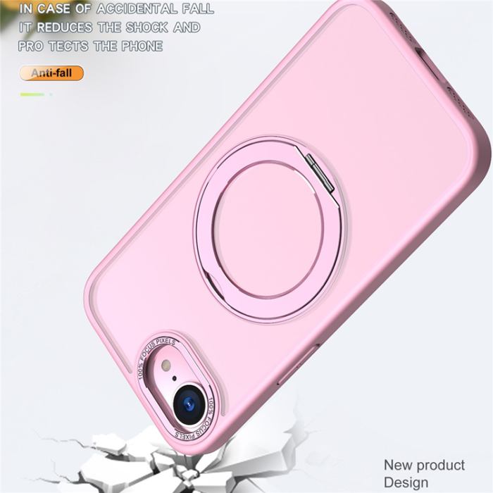 OEM - iPhone 16e Mobilskal MagSafe TPU + Acrylic Kickstand - Rosa