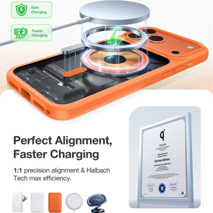 Torras - TORRAS iPhone 17 Pro Mobilskal MagSafe Matte PC + TPU - Orange