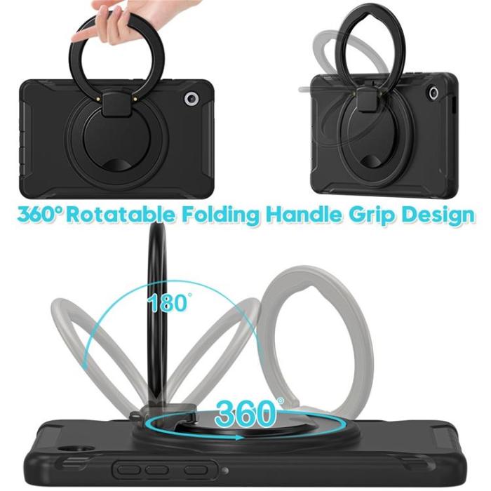 A-One Brand - Galaxy Tab A11 Skal Rotary Kickstand Handle - Svart