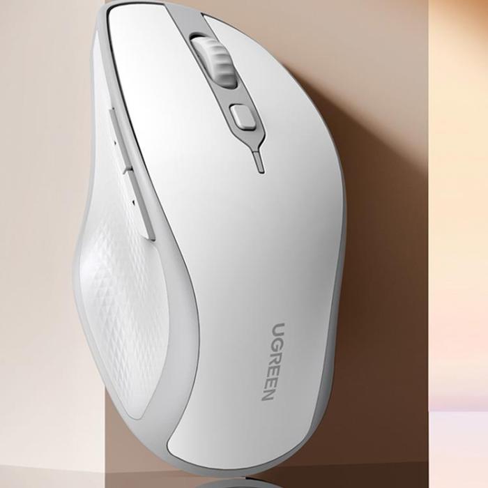 Ugreen - Ugreen Ergonomisk Trådlös Mus Bluetooth 2.4 GHz - Vit