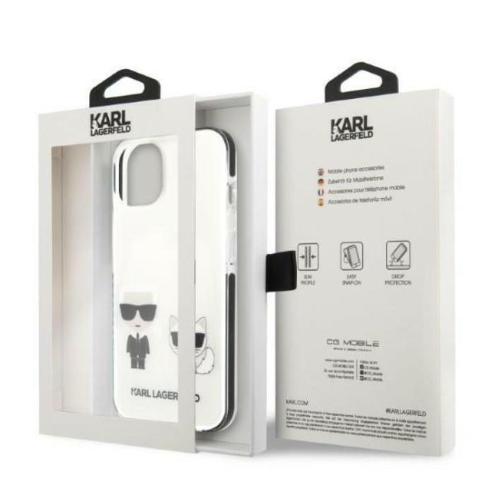 KARL LAGERFELD - Karl Lagerfeld iPhone 13 mini Skal Karl & Choupette - Vit