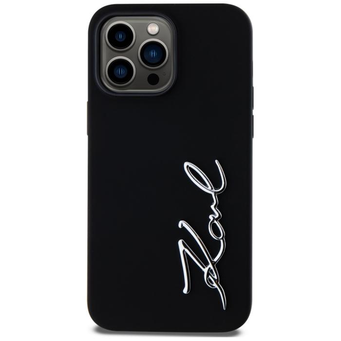 KARL LAGERFELD - Karl Lagerfeld Mobilskal till iPhone 14 Pro Max MagSafe Metal Script Logo