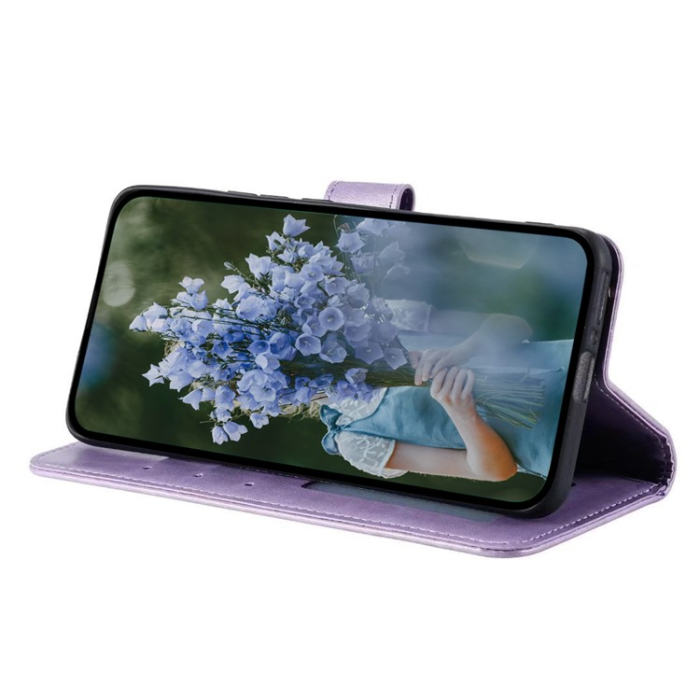 OEM - Galaxy A24 4G Plånboksfodral Imprinted Mandala Flower - Lila