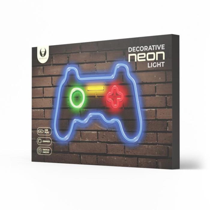 Forever Light - Forever Light LED Neon GAMEPAD Bat FPNE03X + USB - Flerfärgad