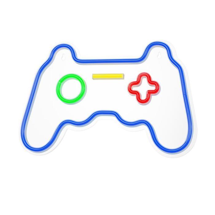 Forever Light - Forever Light LED Neon GAMEPAD Bat FPNE03X + USB - Flerfärgad