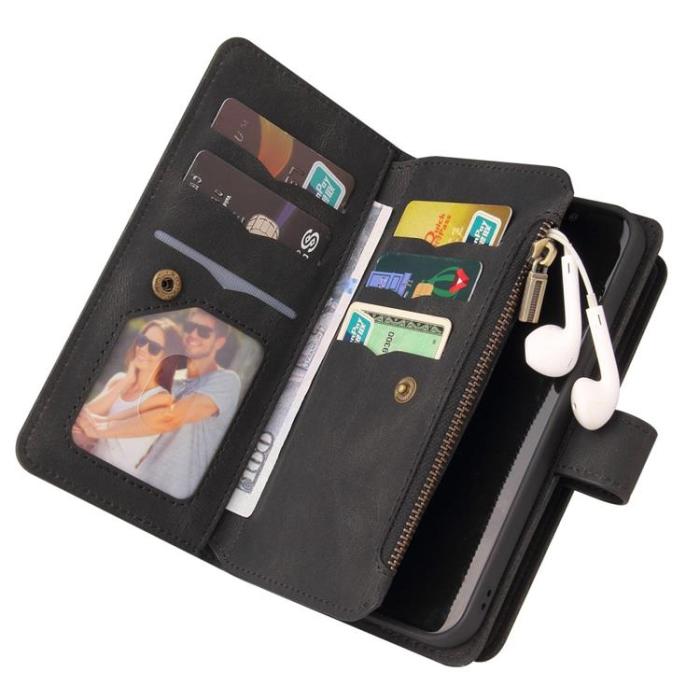 OEM - iPhone 14 Pro Max Plånboksfodral KT Zipper - Svart