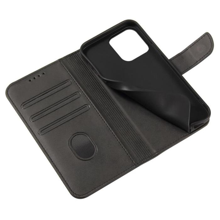 Ruhtel - Magnet Elegant Kickstand Fodral iPhone 13 - Svart