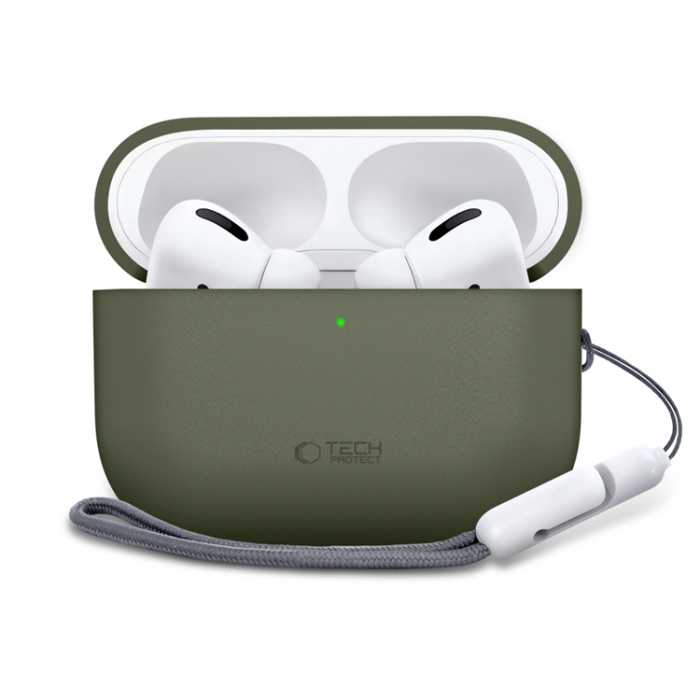 Tech-Protect - Tech-Protect Apple Airpods Pro 3 Skal Silikon - Olive Grön