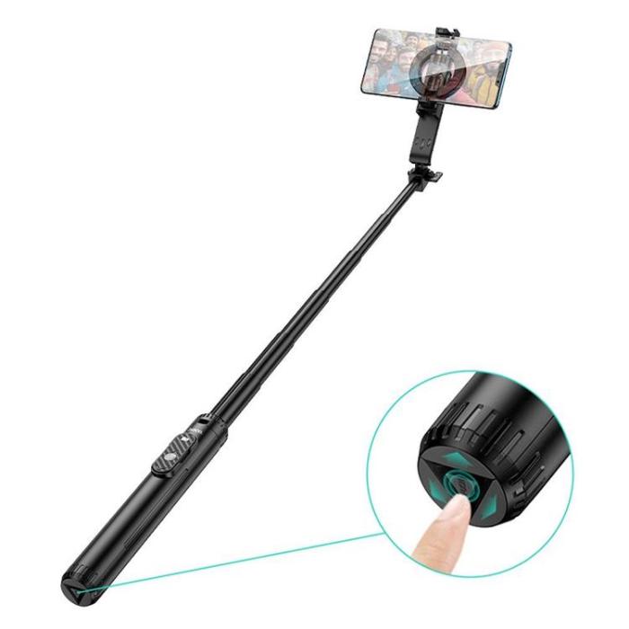 Hoco - Hoco Magnetisk Selfie Stick Bluetooth Tripod med Fjärrkontroll K25 - Svart