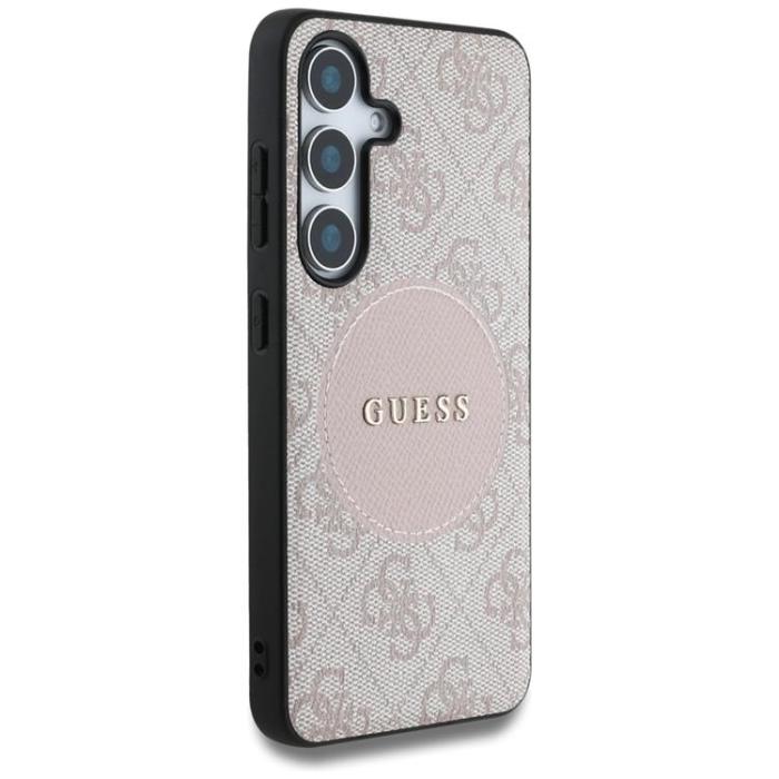 Guess - Guess Galaxy S25 Mobilskal MagSafe Round Patch Classic Logo - Rosa