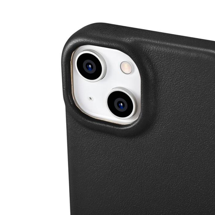 ICARER - iCarer iPhone 14 Plus Plånboksfodral Magsafe CE Läder - Svart
