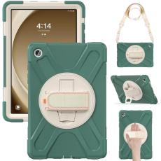 A-One Brand - Galaxy Tab A9 Plus Skal Kickstand Handrem Med Axelrem - Emerald Grön