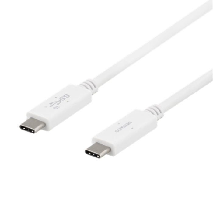 UTGATT1 - Deltaco USB-C till USB-C Kabel 1m 100W - Vit