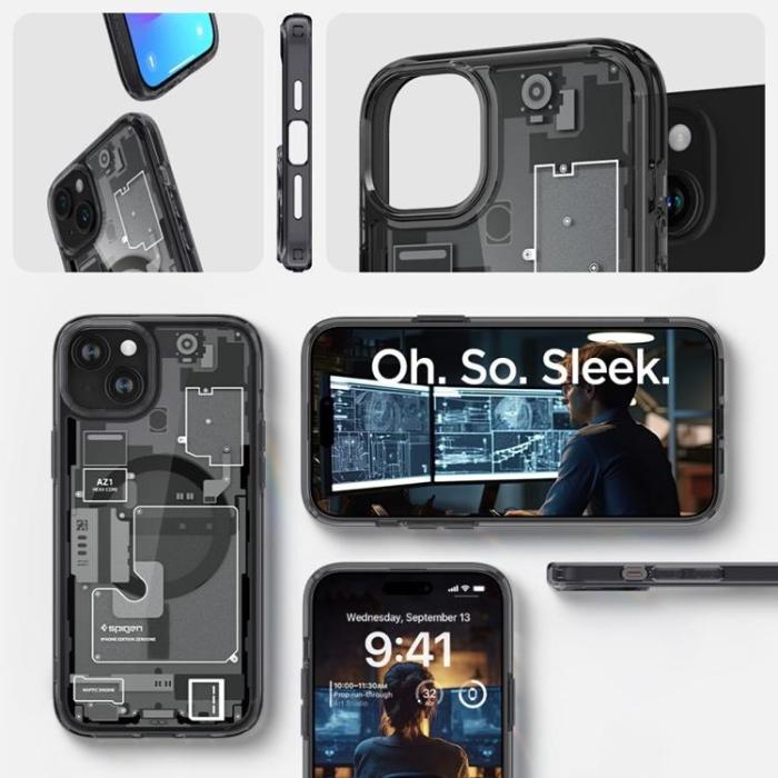 Spigen - Spigen iPhone 15 Plus Mobilskal Magsafe Ultra Hybrid - Zero One
