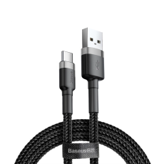 BASEUS - Baseus USB-C till USB-A kabel Cafule QC 3.0 3A 0.5m - Svart/Grå