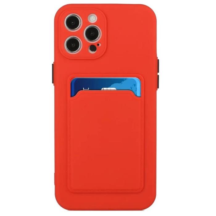 Taltech - iPhone 15 Pro Max Mobilskal Korthållare - Röd