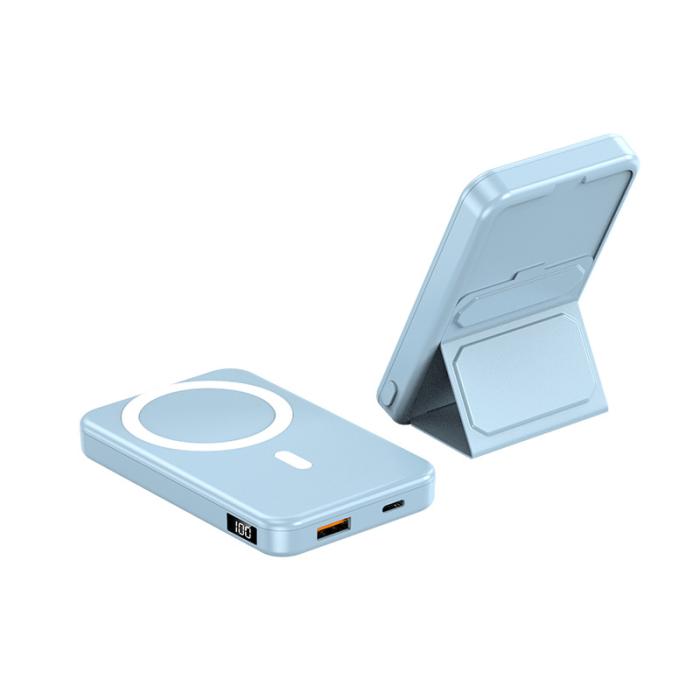 UTGATT1 - Magsafe Bracket Magnetic Trådlös Powerbank 10000 mAh - Blå