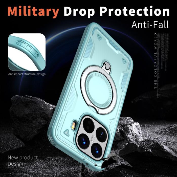 N/A - Mobilskal till Xiaomi 15T Pro Militärt Skydd Plast Kickstand - Blå