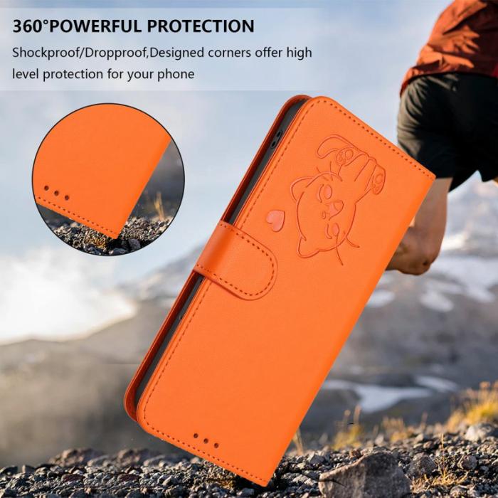OEM - Love Cat Samsung Galaxy A57 Plånboksfodral Konstläder - Orange