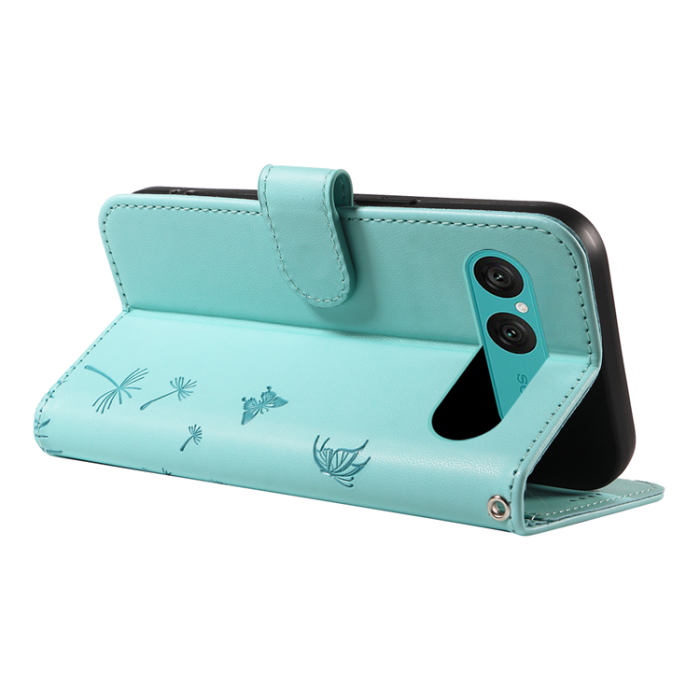 A-One Brand - Sony Xperia 10 VII Plånboksfodral Strap Dandelion Läder - Grön