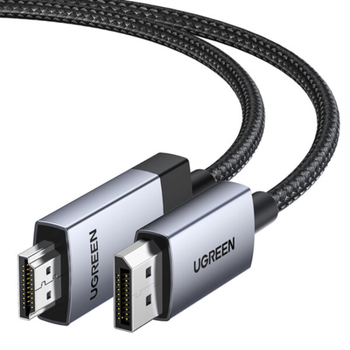 Ugreen - Ugreen Displayport Till HDMI Kabel 2m - Grå