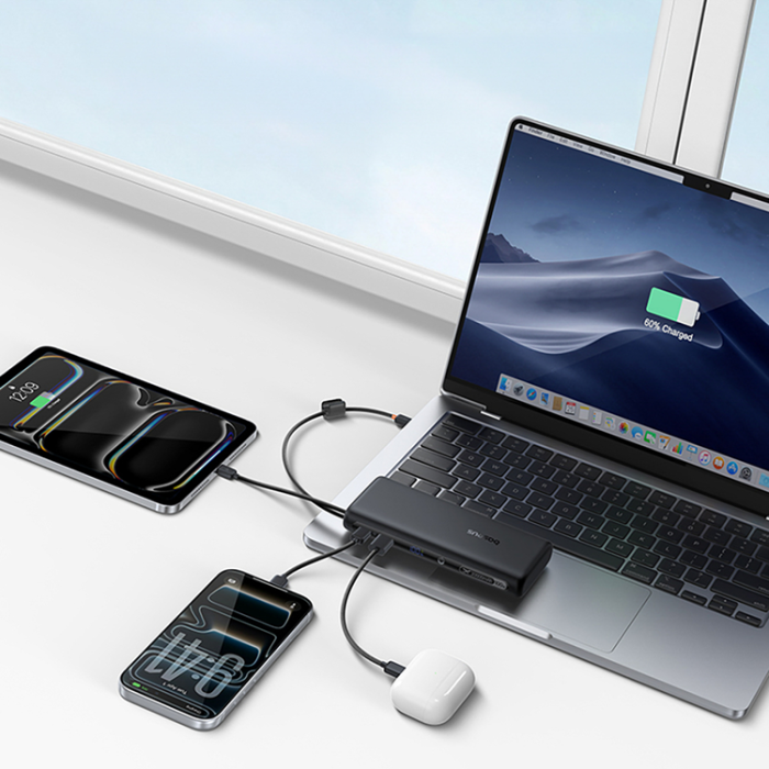 BASEUS - Baseus Powerbank 20000mAh Dual USB-C Kable 100W - Svart