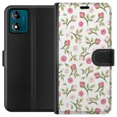 Gustaf - Pl&aring;nboksfodral till Motorola Moto E13 med Blommigt