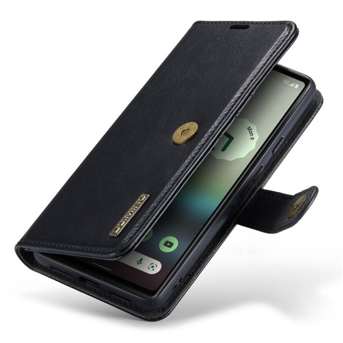 DG.MING - DG.MING Google Pixel 6a Plånboksfodral Detachable 2in1 Äkta Läder - Svart