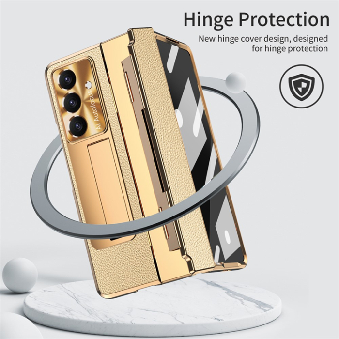 A-One Brand - Galaxy Z Fold 7 Mobilskal Kickstand med Stylus - Guld