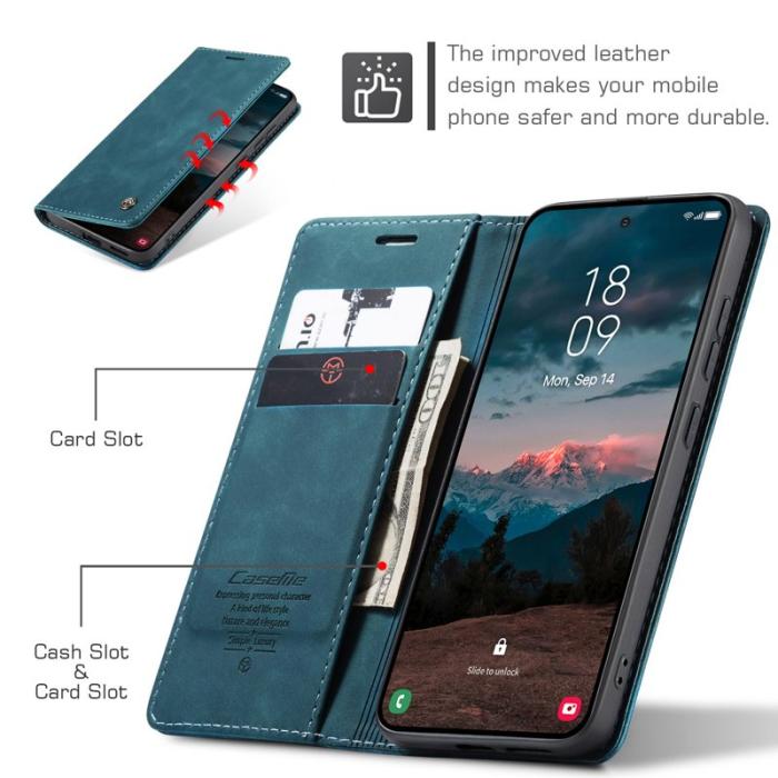 Caseme - CaseMe Plånboksfodral för Samsung Galaxy S26 Konstläder Ställ - Blå
