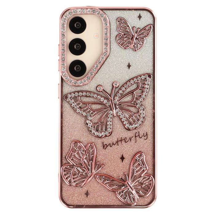 OEM - Mobilskal för Samsung Galaxy S26 TPU med rhinestones - Rosa
