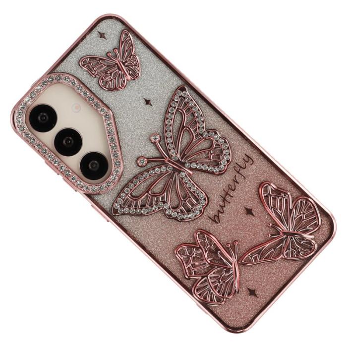 OEM - Mobilskal för Samsung Galaxy S26 TPU med rhinestones - Rosa