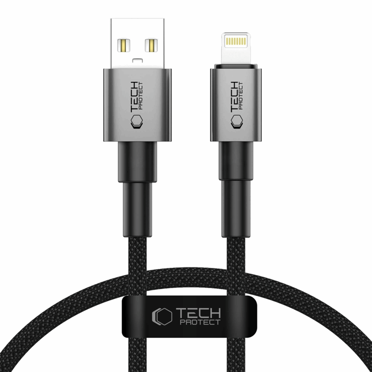 Tech-Protect Lightning Kabel Ultraboost DNA 12W/2.4A 25cm - Grå | 3541 | AlltMobil