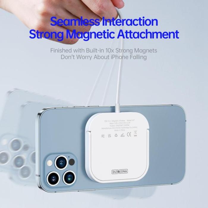 DUZZONA - Duzzona Magsafe Trådlös laddare med stativfunktion - Vit