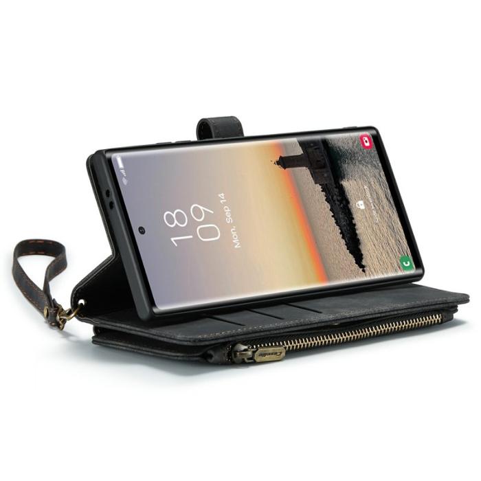Caseme - CASEME Konstläder Plånboksfodral till Samsung Galaxy S24 Ultra - Svart