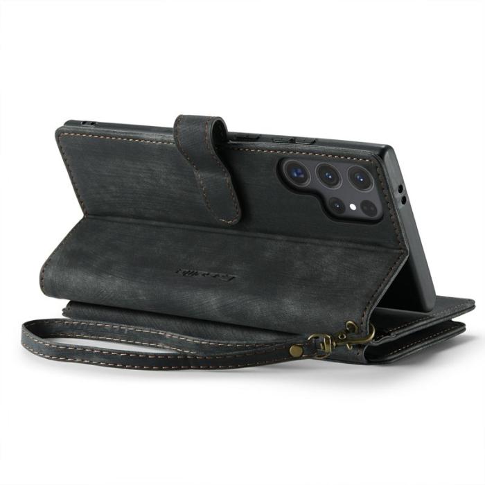 Caseme - CASEME Konstläder Plånboksfodral till Samsung Galaxy S24 Ultra - Svart