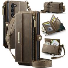 Caseme - CASEME Konstl&auml;der Pl&aring;nboksfodral till Samsung Galaxy S23 med RFID-Skydd - Brun