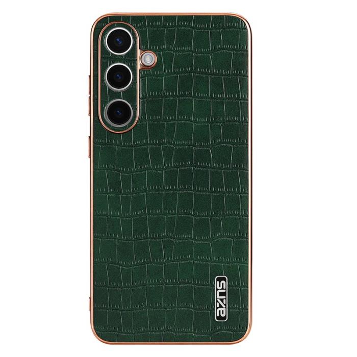 AZNS - AZNS Samsung Galaxy S25 Fodral Electroplating KonstLäder - Grön
