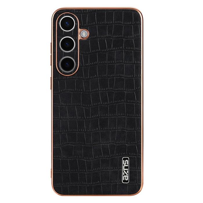AZNS - AZNS Samsung Galaxy S25 Fodral Electroplating KonstLäder - Svart