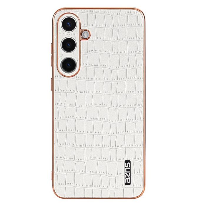 AZNS - AZNS Samsung Galaxy S25 Fodral Electroplating KonstLäder - Vit