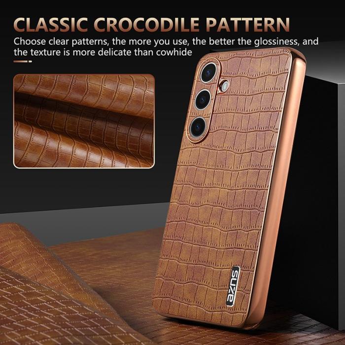 AZNS - AZNS Samsung Galaxy S25 Fodral Electroplating KonstLäder - Vit