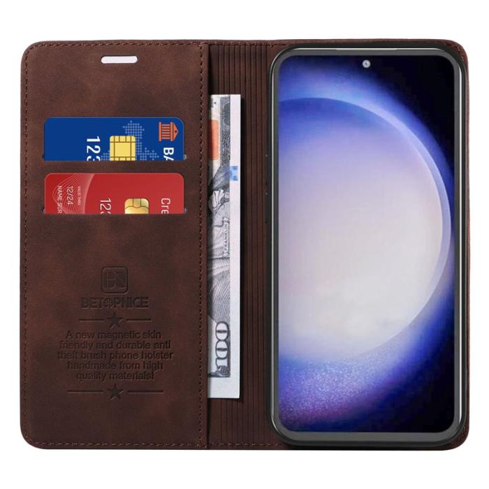 BETOPNICE - BETOPNICE 003 Plånboksfodral för Samsung Galaxy S23 FE Konstläder - Brun