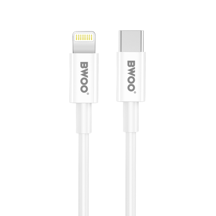 BWOO - BWOO Väggladdare 20W + Kabel USB-C Till Lightning 1m - Vit