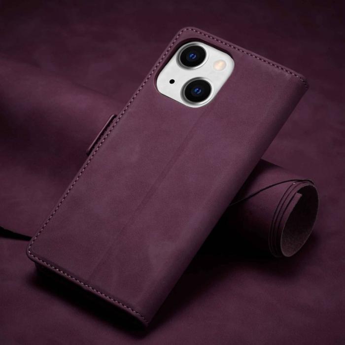 FORWENW - FORWENW F3-Series iPhone 14 Plus Plånboksfodral Konstläder - Vinröd