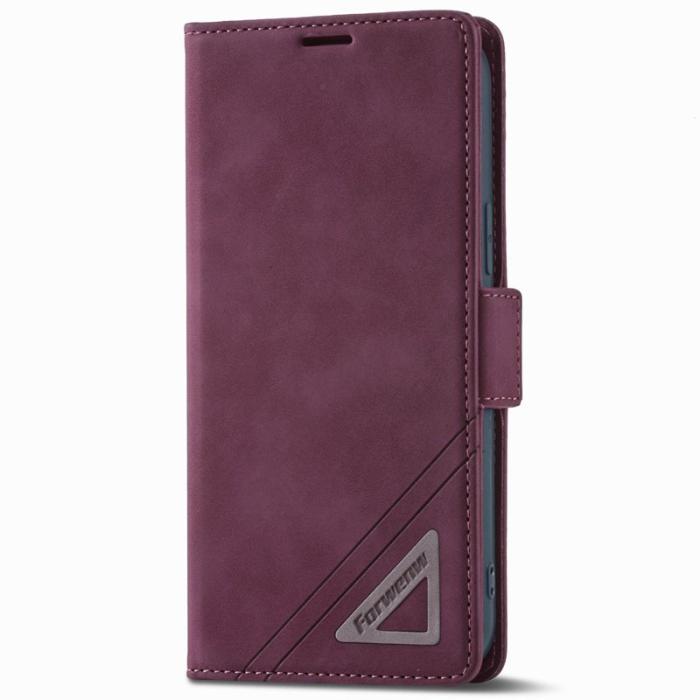 FORWENW - FORWENW F3-Series iPhone 14 Plus Plånboksfodral Konstläder - Vinröd