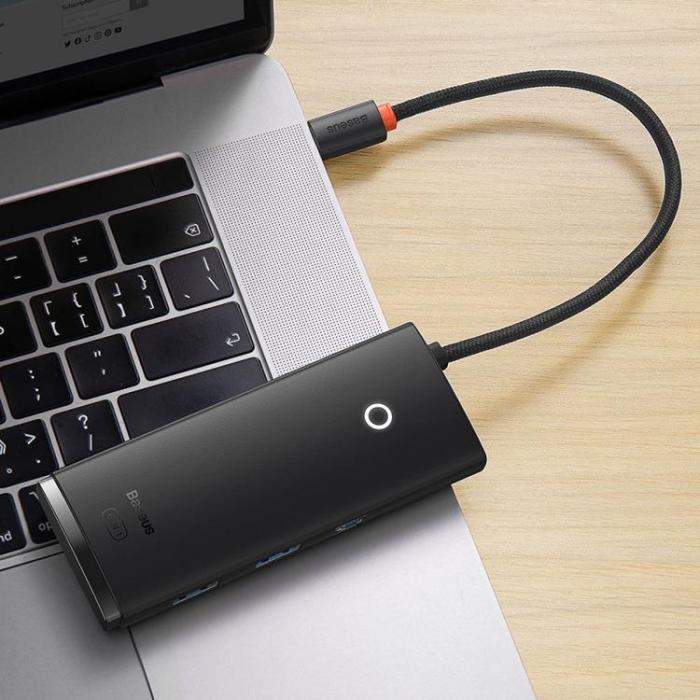 BASEUS - Baseus Lite Series 6-Port HUB Adapter USB-C - Svart